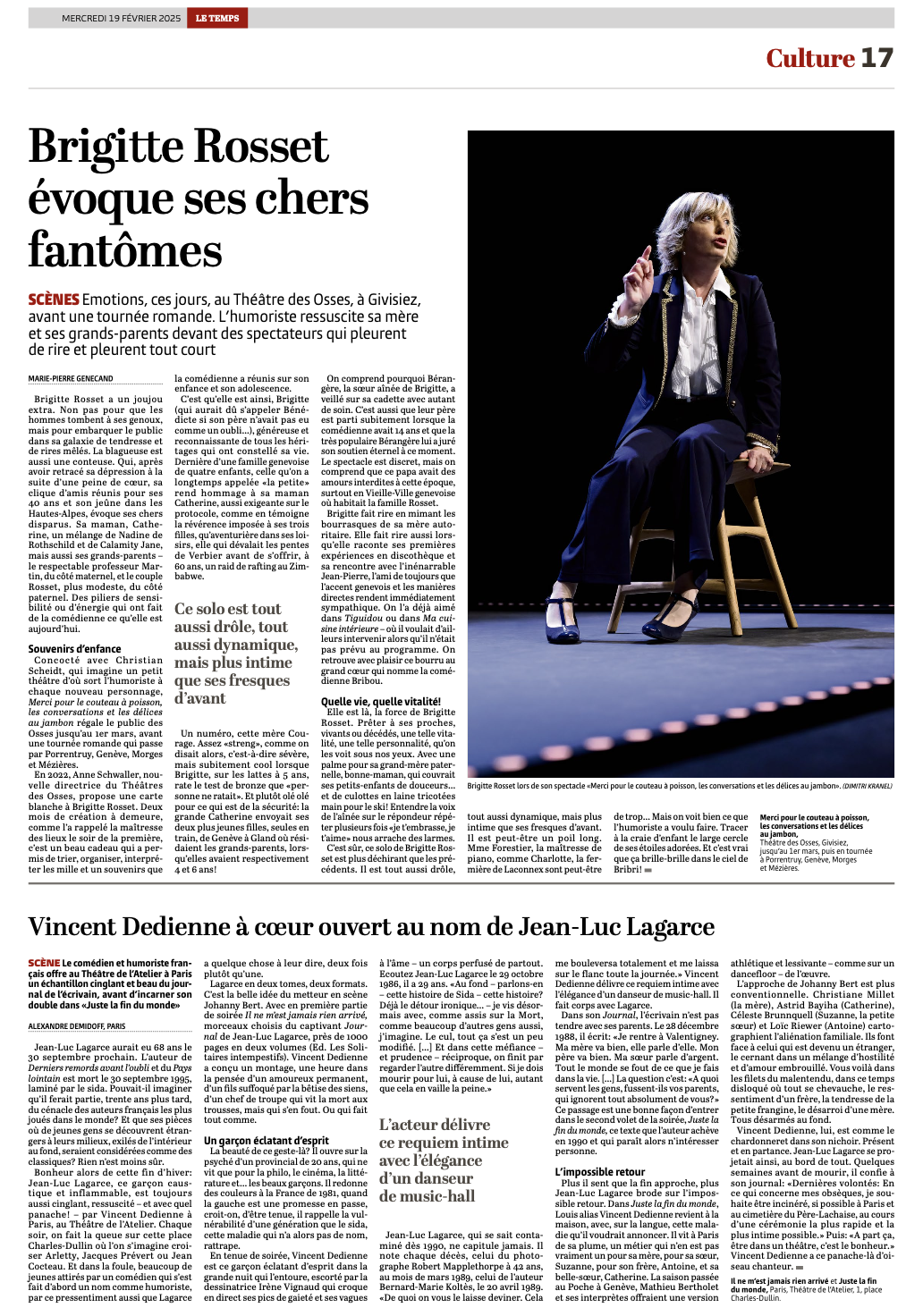 LE TEMPS CRITIQUE MERCI BRIGITTE ROSSET